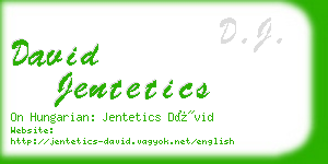 david jentetics business card